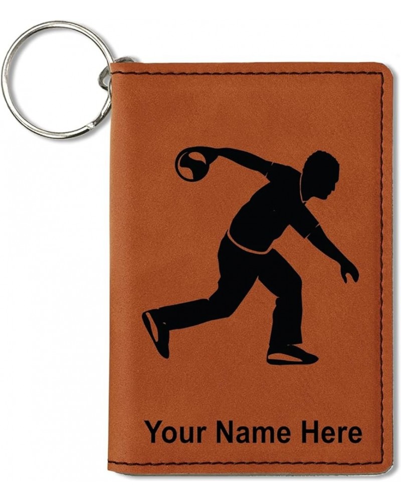 ID Holder Wallet, Bowler Bowling, Personalized Engraving Included (Teal) Dark Brown $11.20 Wallets