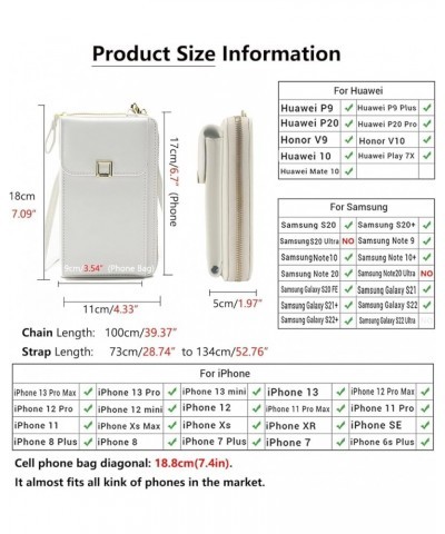 Small Crossbody Bags for Women Cell Phone Purse Wallet Women's Handbags with 2 Strap(Chain Strap+PU Leather Strap) White3(cha...