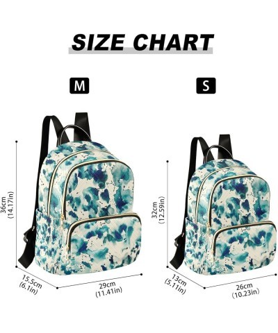 Women Backpack Grunge Watercolor Aqua Blue Anti-Theft Travel Backpack with Luggage Belt Durable Lightweight Handbag Lady Purs...