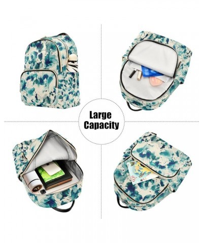 Women Backpack Grunge Watercolor Aqua Blue Anti-Theft Travel Backpack with Luggage Belt Durable Lightweight Handbag Lady Purs...