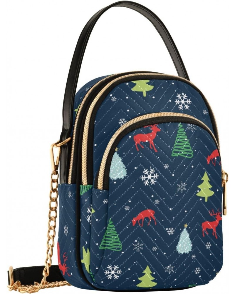 Christmas Navy Blue Crossbody Bag for Women Small Travel Purse Cross Body Handbags Phone Bag with Removable Strap $10.78 Cros...