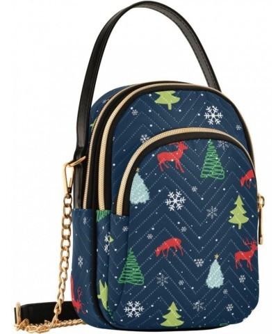 Christmas Navy Blue Crossbody Bag for Women Small Travel Purse Cross Body Handbags Phone Bag with Removable Strap $10.78 Cros...