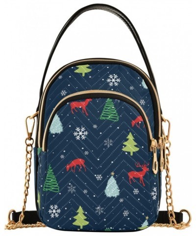 Christmas Navy Blue Crossbody Bag for Women Small Travel Purse Cross Body Handbags Phone Bag with Removable Strap $10.78 Cros...