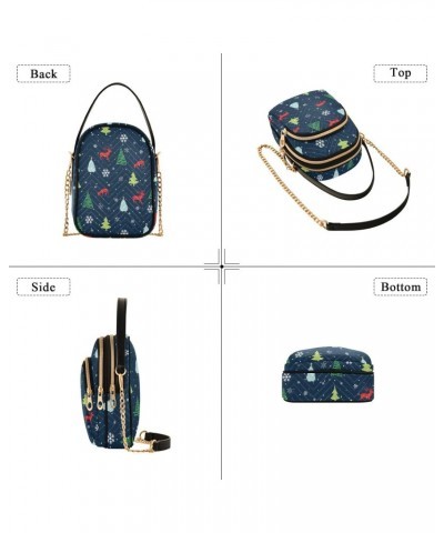 Christmas Navy Blue Crossbody Bag for Women Small Travel Purse Cross Body Handbags Phone Bag with Removable Strap $10.78 Cros...