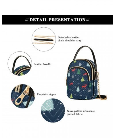 Christmas Navy Blue Crossbody Bag for Women Small Travel Purse Cross Body Handbags Phone Bag with Removable Strap $10.78 Cros...