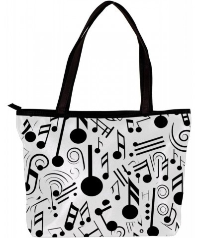 The Tote Bag For Women,Purses For Women,Handbags For Women,Abstract Music Notes Black on White Handbags $12.50 Totes