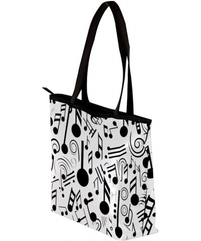 The Tote Bag For Women,Purses For Women,Handbags For Women,Abstract Music Notes Black on White Handbags $12.50 Totes