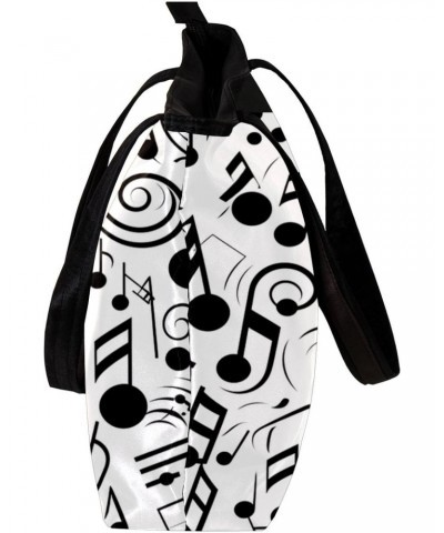 The Tote Bag For Women,Purses For Women,Handbags For Women,Abstract Music Notes Black on White Handbags $12.50 Totes