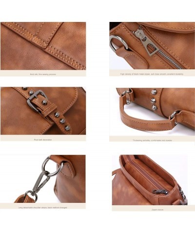 LYANYAN® Women Vintage Rivet Saddle Shoulder Bag Crossbody Bag Sling Bag Satchel (brown) Brown $32.78 Totes