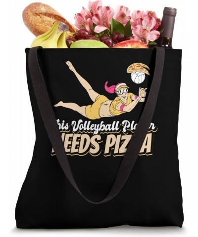 Funny Volleyball Beach - Vball Volleyball Pizza Tote Bag $9.24 Totes