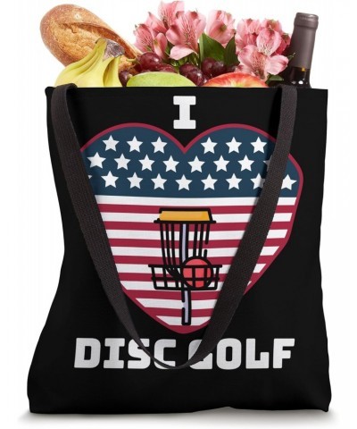 I Love Disc Golf American Flag Tote Bag $15.59 Totes