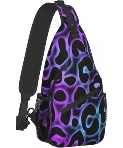 Sling Bag Multipurpose Chest Crossbody with Adjustable Strap Outdoor Backpack Purple Cheetah Leopard $12.87 Crossbody Bags