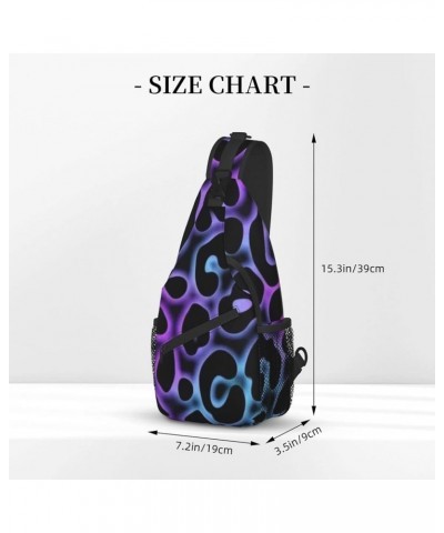 Sling Bag Multipurpose Chest Crossbody with Adjustable Strap Outdoor Backpack Purple Cheetah Leopard $12.87 Crossbody Bags