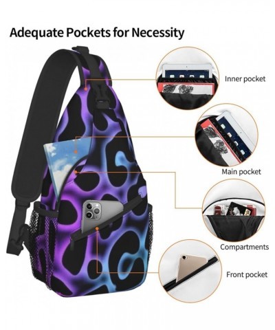 Sling Bag Multipurpose Chest Crossbody with Adjustable Strap Outdoor Backpack Purple Cheetah Leopard $12.87 Crossbody Bags