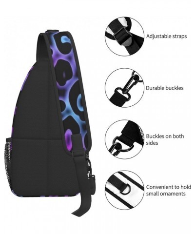 Sling Bag Multipurpose Chest Crossbody with Adjustable Strap Outdoor Backpack Purple Cheetah Leopard $12.87 Crossbody Bags