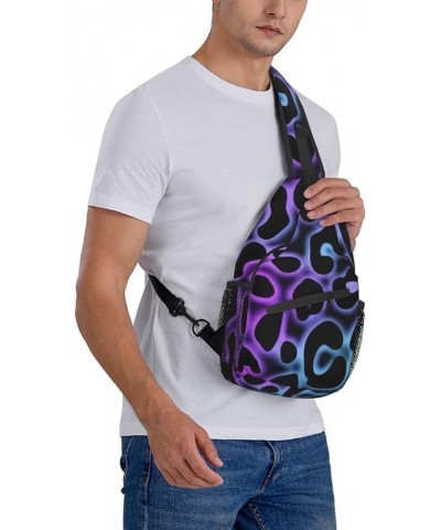 Sling Bag Multipurpose Chest Crossbody with Adjustable Strap Outdoor Backpack Purple Cheetah Leopard $12.87 Crossbody Bags