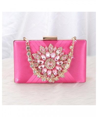 Glittering Lady Purse Wedding Clutch Handbag for Women Girl Shoulder Bag Sunflower Rhinestone Bag with Chain Evening Bag Gree...