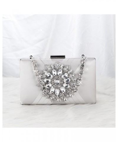 Glittering Lady Purse Wedding Clutch Handbag for Women Girl Shoulder Bag Sunflower Rhinestone Bag with Chain Evening Bag Gree...