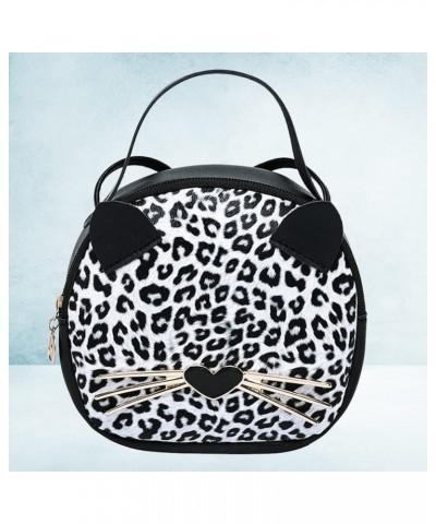 Mini Leopard Shoulder Bag Crossbody Bag Handbag Cute Cat Tote Round Coin Purse for Kids Women Teens Girls Black and White $9....