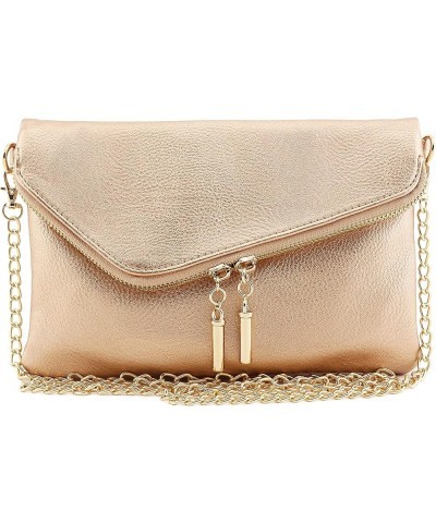 Envelope Wristlet Clutch Crossbody Bag with Chain Strap Rose Gold $12.13 Wristlets