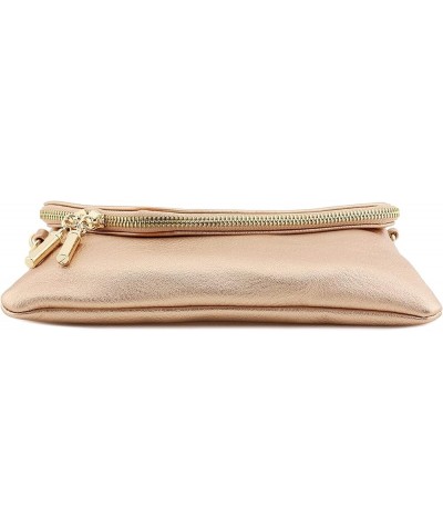 Envelope Wristlet Clutch Crossbody Bag with Chain Strap Rose Gold $12.13 Wristlets