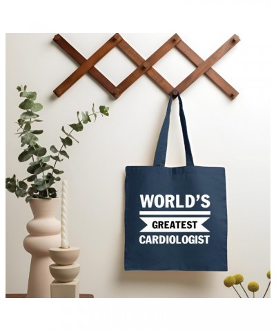 Worlds greatest Cardiologist Navy Black Multicolor Canvas Tote Bag $13.94 Totes