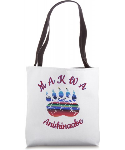 Makwa Anishinaabe Ojibwe Chippewa Language Bear Paw Tote Bag $10.80 Totes