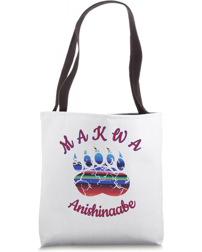 Makwa Anishinaabe Ojibwe Chippewa Language Bear Paw Tote Bag $10.80 Totes