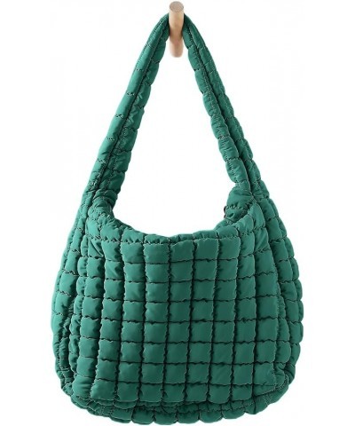 Womens Lightweight Quilted Carryall Gym Bag Soft Puffer Tote Bag Big Capacity Hobo Purse Beach Handbag Deep Green $12.64 Totes