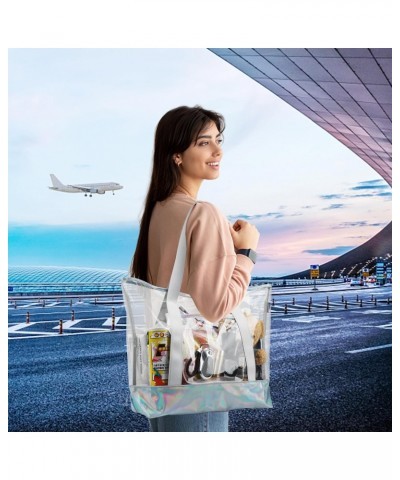 Large Clear Tote Bag，Clear Women's Handbag For Work, Travel, Shopping, Sports (With Detachable Zipper Pocket) $10.80 Totes