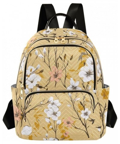 Cute Kittens Funny Poses Womens Backpack Purse Quilted Travel Backpack Purse Fall White Flower Small $23.39 Backpacks