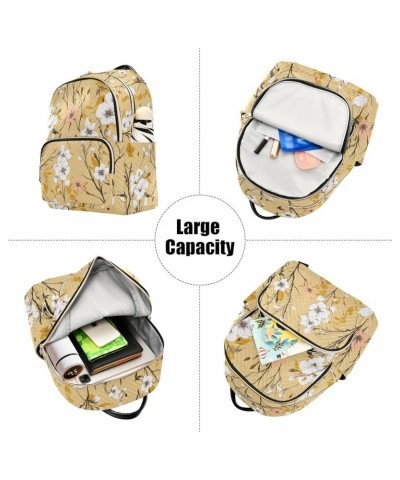 Cute Kittens Funny Poses Womens Backpack Purse Quilted Travel Backpack Purse Fall White Flower Small $23.39 Backpacks