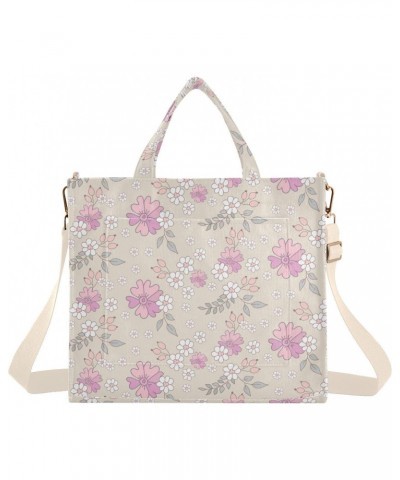 Cute Flower Corduroy Tote Bag for Women Hobo Crossbody Bag Purse Stylish Shoulder Handbag Messenger Bags, S $12.68 Totes