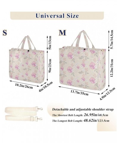 Cute Flower Corduroy Tote Bag for Women Hobo Crossbody Bag Purse Stylish Shoulder Handbag Messenger Bags, S $12.68 Totes