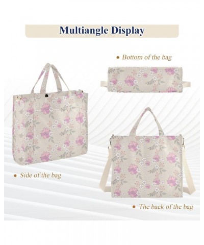 Cute Flower Corduroy Tote Bag for Women Hobo Crossbody Bag Purse Stylish Shoulder Handbag Messenger Bags, S $12.68 Totes