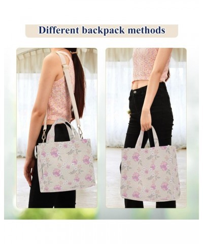 Cute Flower Corduroy Tote Bag for Women Hobo Crossbody Bag Purse Stylish Shoulder Handbag Messenger Bags, S $12.68 Totes