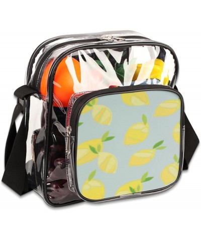 Lemon Yellowish Stadium-Approved Clear Crossbody Bag with Colorful Print Design Lemons Gray $14.15 Crossbody Bags