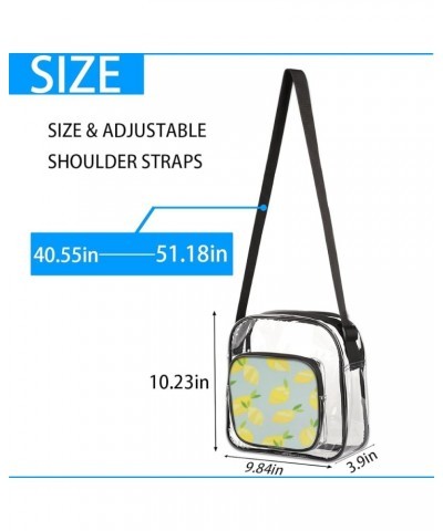 Lemon Yellowish Stadium-Approved Clear Crossbody Bag with Colorful Print Design Lemons Gray $14.15 Crossbody Bags