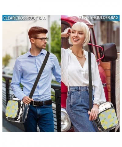 Lemon Yellowish Stadium-Approved Clear Crossbody Bag with Colorful Print Design Lemons Gray $14.15 Crossbody Bags