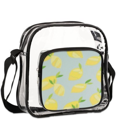 Lemon Yellowish Stadium-Approved Clear Crossbody Bag with Colorful Print Design Lemons Gray $14.15 Crossbody Bags