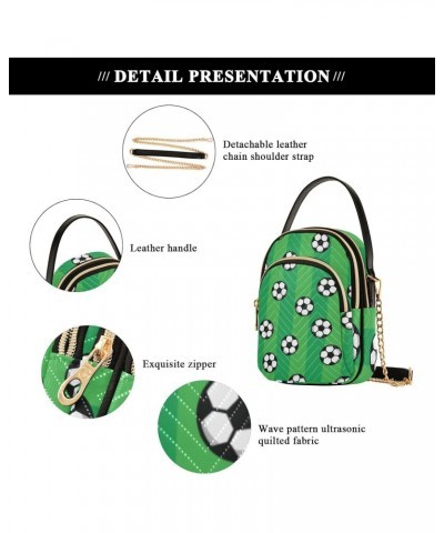 Cell Phone Purse Soccer Green Stripes Cute Crossbody Handbag Durable Shoulder Bag Sturdy Travel Pouch Compact Chic Bag for Wo...