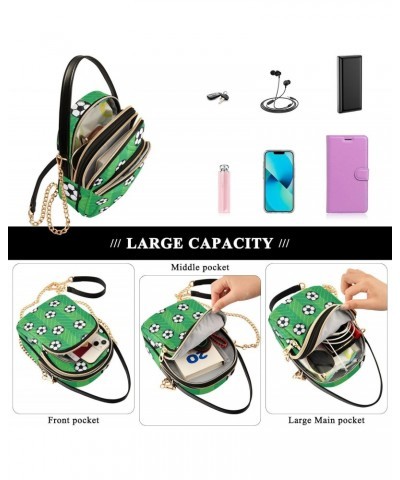 Cell Phone Purse Soccer Green Stripes Cute Crossbody Handbag Durable Shoulder Bag Sturdy Travel Pouch Compact Chic Bag for Wo...