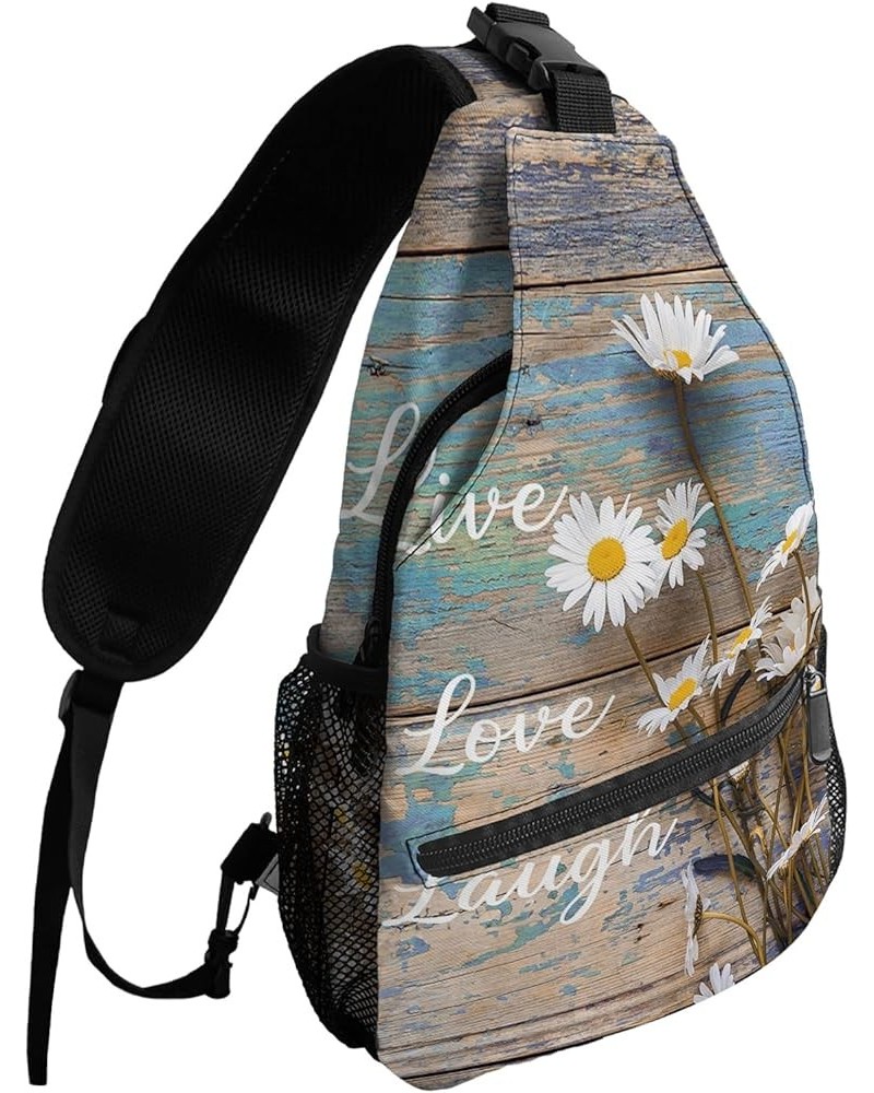 Sling Backpack, The Beach is My Happy Place Waterproof Lightweight Small Sling Bag, Travel Chest Bag Crossbody Shoulder Bag H...