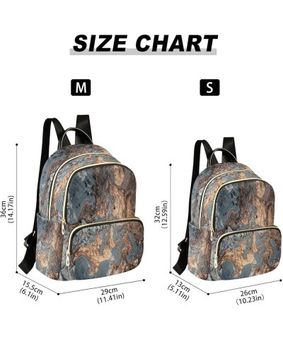 Backpack Purse for Women Luxury Abstract Marble, Mini Fashion Backpack Golden Glittering Lightweight Casual Daypack Shoulder ...