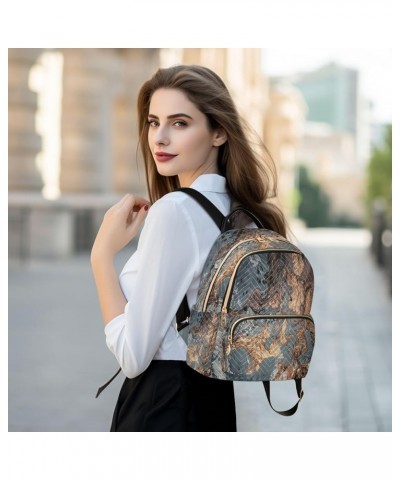 Backpack Purse for Women Luxury Abstract Marble, Mini Fashion Backpack Golden Glittering Lightweight Casual Daypack Shoulder ...