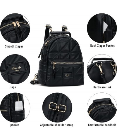 Backpack Purse for Women Class Vegan Leather Fashion School Daypack Multipurpose Design Mini (10.8-in Hight) Black-qud $12.25...