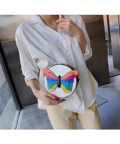 Colorful Butterfly Decoration Purse Crossbody Bolsa Bag Tote Black $23.19 Crossbody Bags