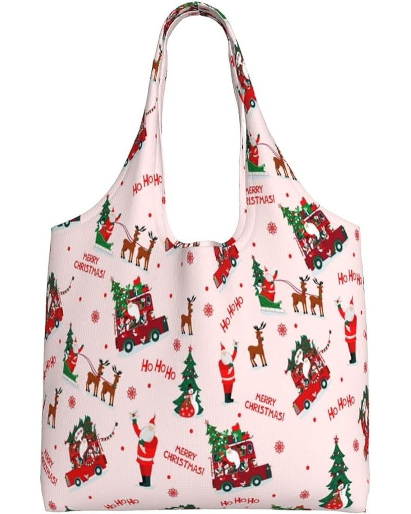 Merry Christmas Single Shoulder Commuter Canvas Tote Bags For Women And Men 122merry Christmas $11.43 Totes