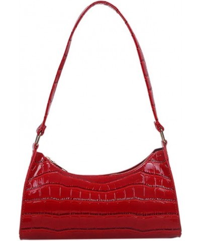 Fashion Women Shopping Handbags Alligator Pattern Shopping Shoulder Bags Casual Zipper for Daily Shopping Leisure Red $7.41 S...