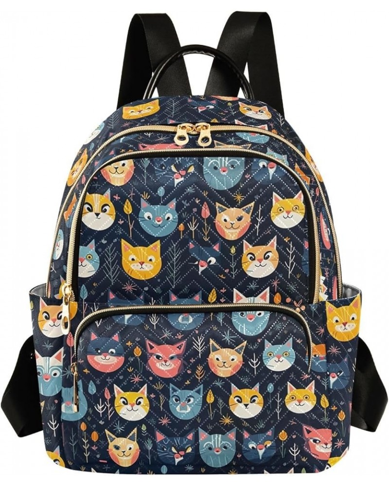 Cute Cat Backpack for Women Fashion Shoulder Bags Small Casual Daypack Travel Bag S 202a2815 S(10.23"x5.11"x12.59") 202a2815 ...